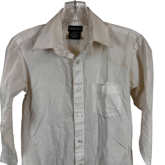 George Size M (8/10) Boys White Dress Shirt otton & Polyester - Picture 1 of 6